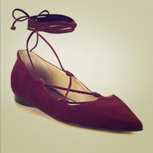 Michael Kors Collection suede lace up flats